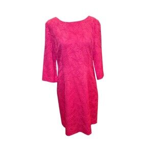 Karl Lagerfeld Paris Dress Womens Size 8 Pink Floral Sheath Bow Back